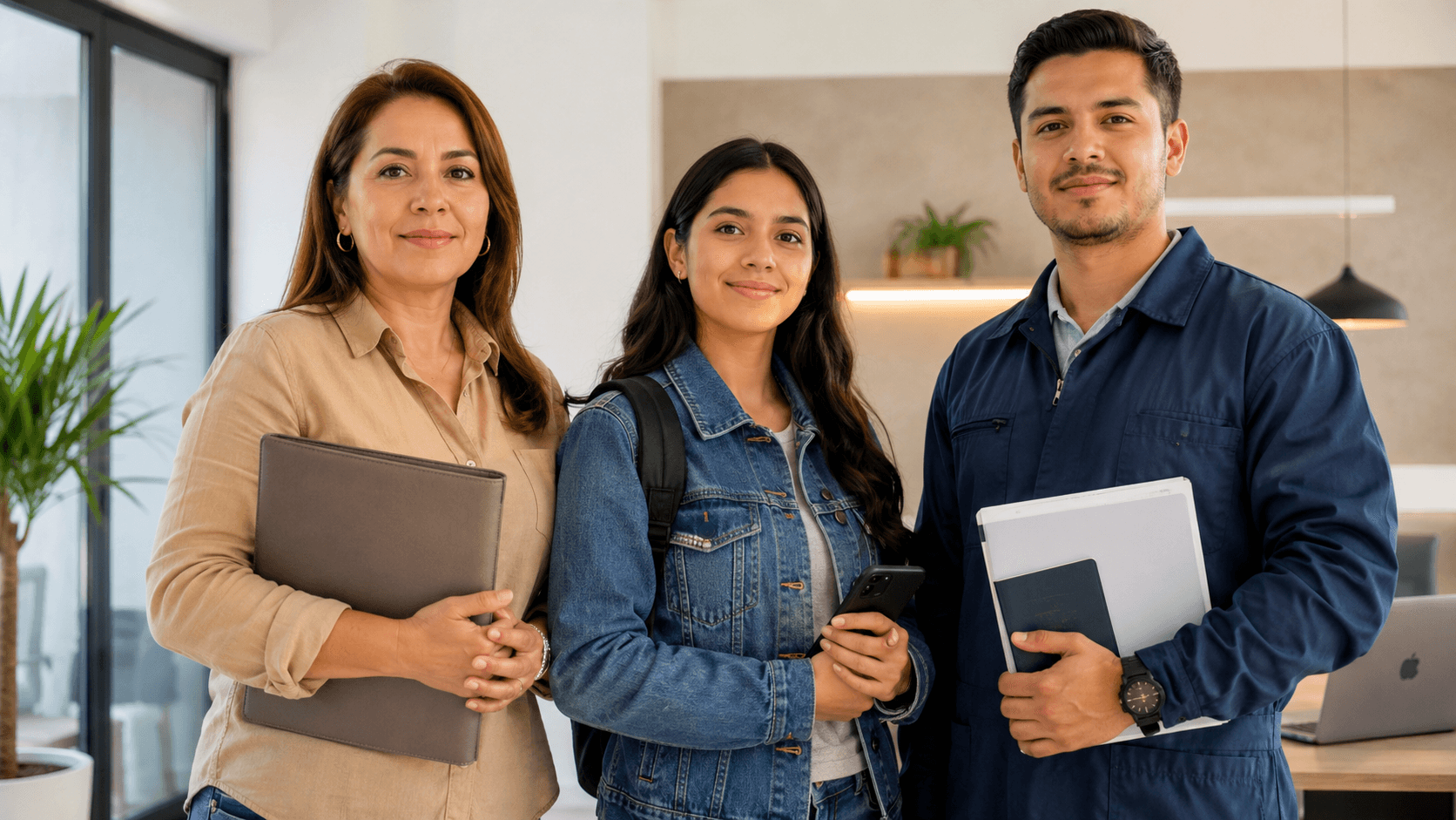 Personas con distintos perfiles que Rumbo Claro acompaña: profesional, estudiante y trabajador