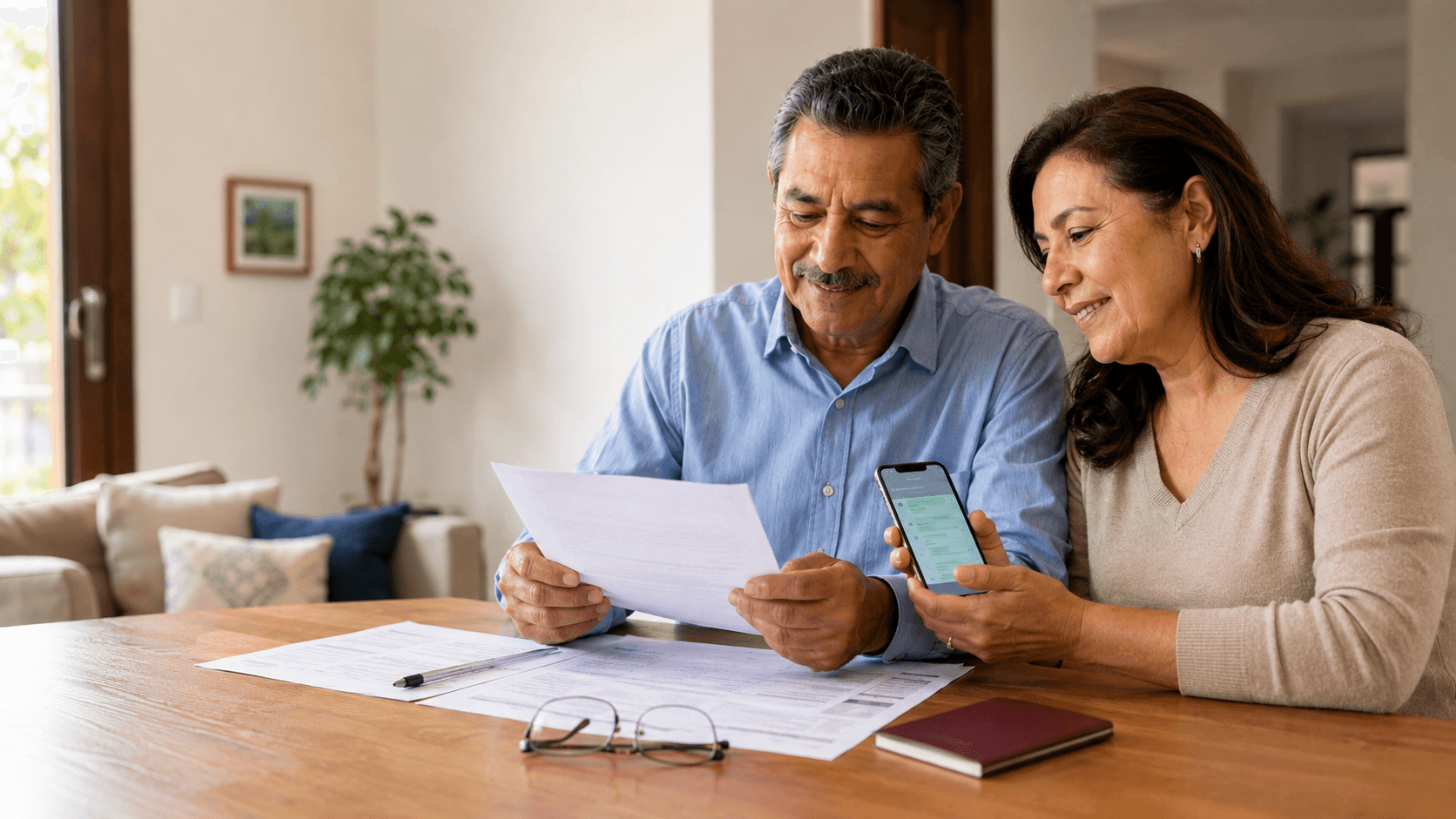 Persona preparando la renovación de su visa americana